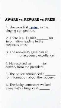 Award vs Reward vs Prize | English Vocabulary Quiz | Stop This Common Confusion Fast!