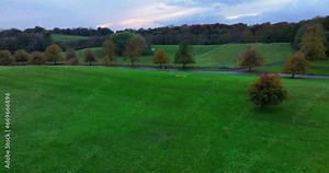 Aerial video of Heaton Park showing the colours of Autumn