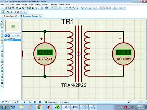 Step up and Step down transformer simulation in Proteus