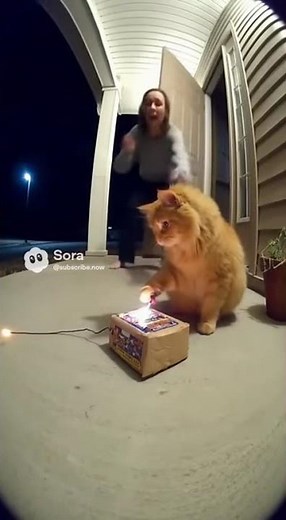 Cat Lights Fireworks at Midnight! Owner's Shocked Reaction! 😱