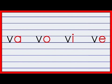 les syllabes en français avec la lettre v minuscule en écriture script