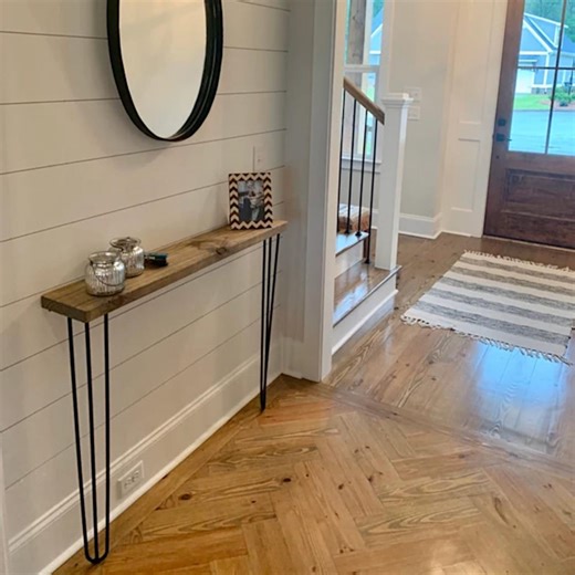 Narrow Rustic Pine Console Table: Entryway Radiator Cover With Hairpin Legs - Etsy