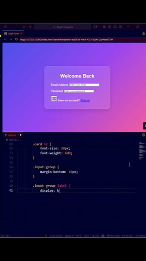 Create a beutiful login page with HTML and CSS ✨ #css #webdevelopment #frontend #csstips #htmlcss #learncoding #programming #developerlife #webdesign #coderscommunity | Coding with Parvez