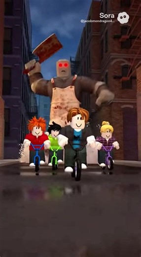 Bacon hair and friends- run bike #roblox #forupage #soraai #meme #killer