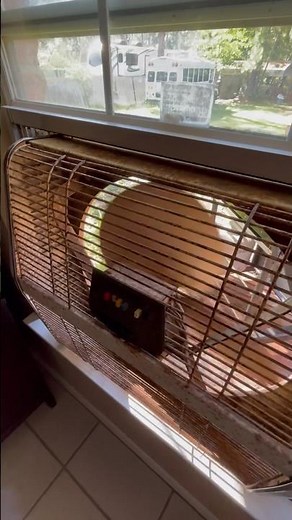 Vintage 1960s Berns Air King Window fan startup #vintage #fans #midcentury