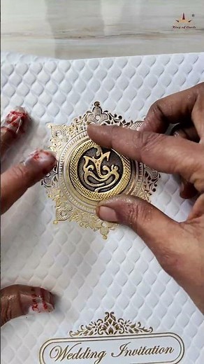 Floral Design With Ganesha Sticker Making Process#kingofcards #weddinginvitation #indianwedding
