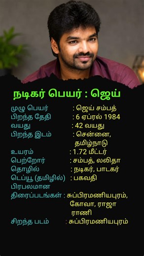 Jai Actor Biography | Unknown Facts About Jai | Tamil Cinema Star Journey