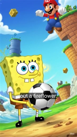 Mario vs SpongeBob who will win? #mario #spongebob #youtubeshorts