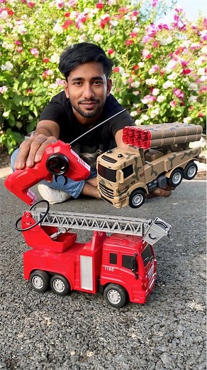 Rc Fire truck and remote wala Military missle truck #shorts #rctruck #toys #firetruck #unboxing #nazibketoys #reels #cartoon #viral | Nazib Ke Toys