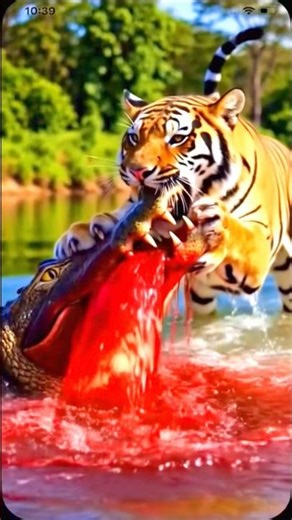 Tiger vs Crocodile Fight 😱 Real Jungle Battle!