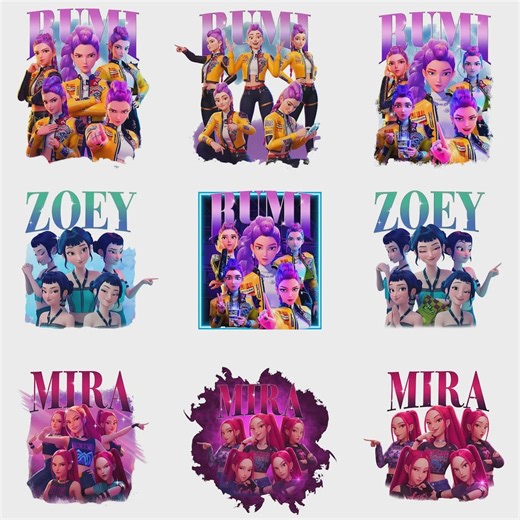 Kpop Demon Hunters PNGバンドル - ルミ、ゾーイ、ミラサジャガールズファンアートアニメ愛好家ギフトデジタルダウンロード - Etsy 日本