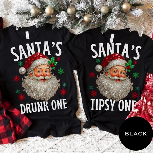 Santa Christmas T-shirt, Holiday Winter Top, Funny Christmas Shirt, Xmas Saying Sweatshirt, Funny Christmas Party Tee, Christmas Group Shirt - Etsy