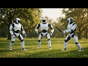 Tesla Robots Battle in Lightning Fast Karate Fight