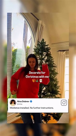 It’s a Christmas party hop at Nina Dobrev’s house