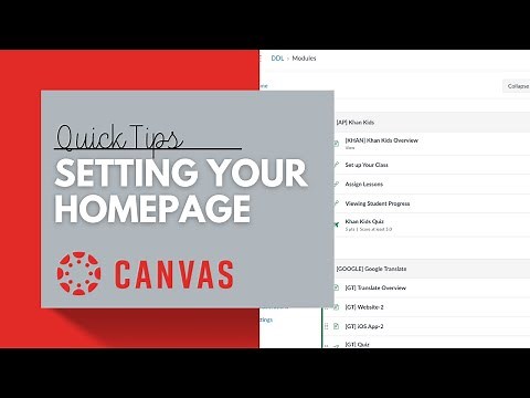 Setting Your Homepage in Canvas