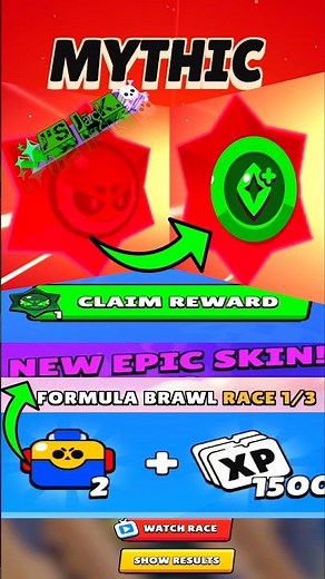 🤩 formula brawl race day 1 rewards 🔥| mega quest mega Box - epic skin 🎁 #shorts #brawlstars
