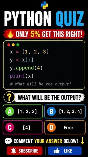 🔥 Only 5% Can Solve This Python Copy Quiz! 🐍🤯 #Shorts