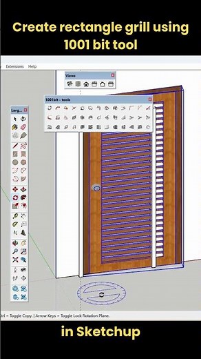 Create rectangle grill using 1001 bit tool in Sketchup #shorts