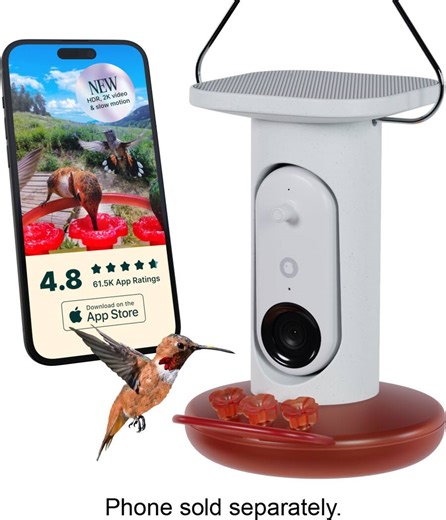 Bird Buddy Smart Solar Pro Hummingbird Feeder with Camera