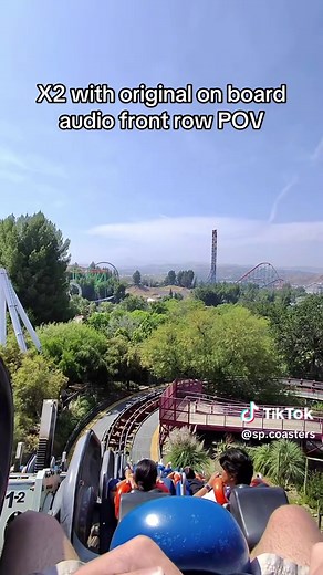X2 Roller Coaster Front Row POV Experience at Six Flags