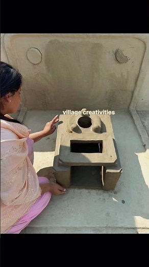 mitti ka chulha making at home chulhe ke design clay mud oven #chulha #mittikachulha #oven #diy