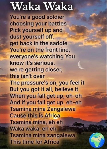Waka Waka ( This Time For Africa ) Shakira Lyrics #song #lyrics #africa #wakawaka #tourism #tourist