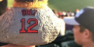 In his first at-bat on Pet Brock Day, Brock Holt, of course, homered