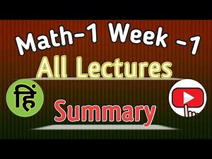 Math-1 Week-1 Summary (Hindi) | All Lectures Week-1 | Number, Set, Function, Relation | #iitmadras