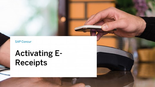 Activating E-Receipts in SAP Concur