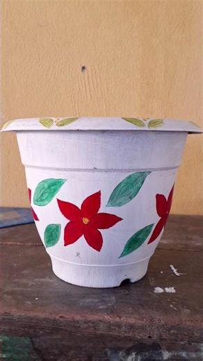 Beautiful Hand-Painted Flower Pot 🌺 | Easy Project Idea for School/College✨ #diy #painting #pot