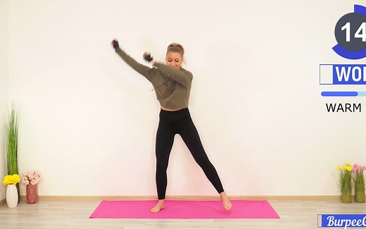【Burpee Girl】50分钟燃脂搏击有氧操 无跳跃 无重复