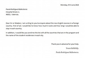 Ejemplo De Carta Formal Comercial En Ingles