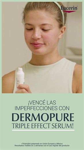 ¡La rutina preferida de tu piel! 💆🏽 Vencé las imperfecciones post-acné de la manera más relajada posible con DermoPure Triple Effect Serum. | Eucerin