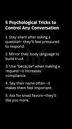5 Psychological Tricks to Control Any Conversation