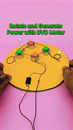 Rotate and Generate Power with DVD Motor ❤️ DC Motor Project #diy #shorts #ytshorts