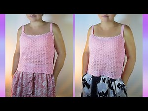 How to crochet a summer, Lace Tank Top Malva tutorial, without seams! Easy Beginner Top pattern