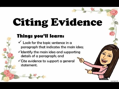 Citing Evidence to Support a General Statement Grade 7 English