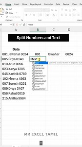 129K views · 873 reactions | Separate Numbers From Text in Excel  (No VBA) #ExcelTips #ExcelTricks #MicrosoftExcel #ExcelFormula #ExcelLearning #ExcelTamil #MrExcelTamil #OfficeTips #DataCleaning #ExcelShorts | Mr Excel Tamil | Facebook