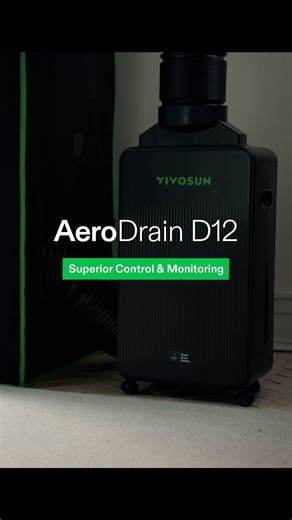 AeroDrain D12 pulls up to 12L of moisture a day and keeps your grow space in check with smart sensors that track temp, humidity, and VPD. Giving you superior control and a perfectly balanced grow environment. #dehumidifier #smartdehumidifier #dehumidification #smartgrow #smartgrowing #growyourown | VIVOSUN