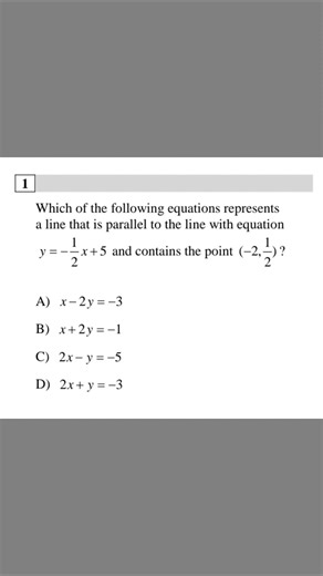 SAT Math: Find the Line Parallel to This One! #maths #exam #satsubject