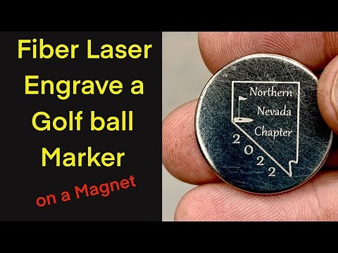 Fiber Laser engrave chrome colored magnet for a Golf ball marker