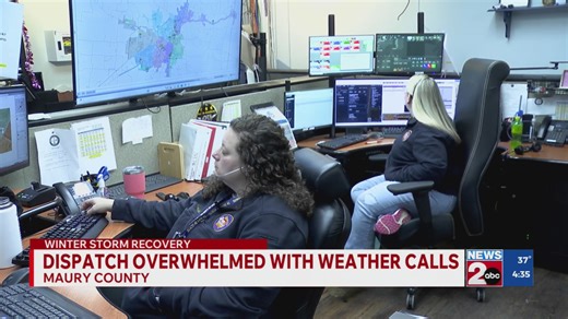Dispatch overwhelmed with weather calls in Maury County