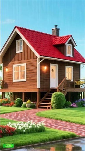 Vintage Rustic House in Gentle Rain | Casa rústica vintage bajo la lluvia suave #nhadep #rainresort