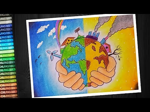 How to draw Stop air pollution Save environment poster - step by step