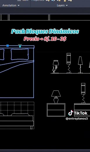 Pack de Muebles en AutoCAD por solo S/10
