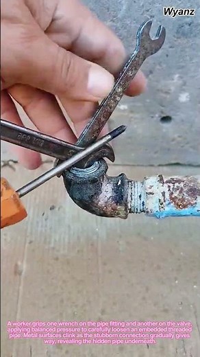 Using Two Wrenches to Remove Threaded Pipe - Handyman Skill 🛠️🔧🦀