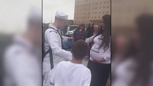 A Navy wife greeted her husband returning from 6 months at sea by surprising him with... A BABY BUMP! They conceived before he was deployed and she hid it from him the entire time! How would you react? READ MORE: http://cbsloc.al/2usaaxb | WJZ-TV | CBS Baltimore