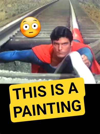 This Superman scene is a PAINTING. Before CGI in movies, backgrounds and sets would often be matte paintings, painted by incredibly talented artists. Superman the movie (1978) was one of those movies using this technique as we see in the scene where Superman saves the train from being derailed. #superman #movie #behindthescenes #movies #behindthescene #movietrivia #didyouknow #80s #80smovies #1980s #rare #christopherreeve #moviefacts #retro #moviescenes #shorts #fyp