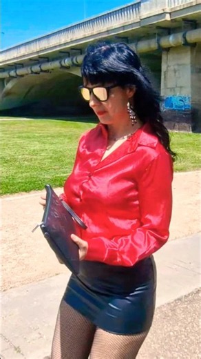 ❤️Elegant Silk & Leather 🖤#fashion #leather #miniskirts #shorts