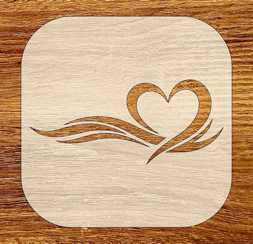 Heart Swirl Stencil, Digital Download, SVG, DXF, Stl, Png, Pdf Files - Etsy